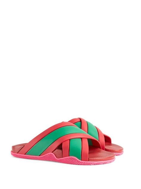 gucci pink green|pink and green Gucci slides.